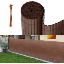 Tolletour - Canisse en pvc Occultant Cloture, pour le jardinet balcon clôture brise-vent, Intimité, avec Serre-Câbles Marron 180 x 400cm