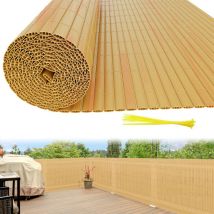 TolleTour Canisse en PVC Occultant Cloture, pour le jardinet balcon clôture brise-vent, Intimité, avec Serre-Câbles Bambou 90 x 400cm