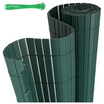Canisse en pvc pour le jardin. Balcon clôture brise-vent. Balcon ou terrasse Double face. Occultant Cloture. Vert 120 x 600cm - Hengda