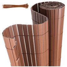 Canisse en pvc pour le jardin. Balcon clôture brise-vent. Balcon ou terrasse Double face. Occultant Cloture. Marron 80 x 500cm - Hengda