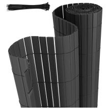 Canisse en pvc pour le jardin. Balcon clôture brise-vent. Balcon ou terrasse Double face. Occultant Cloture. Gris 180 x 600cm - Hengda