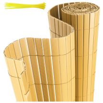 Canisse en pvc pour le jardin. Balcon clôture brise-vent. Balcon ou terrasse Double face. Occultant Cloture. Bambou 120 x 800cm - Hengda