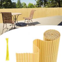 Canisse en pvc pour le jardin. Balcon clôture brise-vent. Balcon ou terrasse Double face. Occultant Cloture. Bambou 120 x 300cm - Tolletour