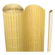 Canisse en pvc pour le jardin Balcon ou terrasse Double face Balcon clôture brise-vent Occultant Cloture Bambou 160 x 600cm - Hengda