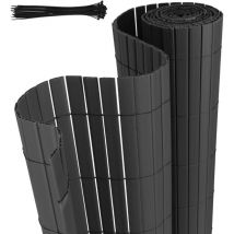 Hengda - swanew Canisse pvc para el jardín. Valla oculta. Balcón o terraza Doble cara. Valla cortaviento para balcón. Gris 80 x 800cm