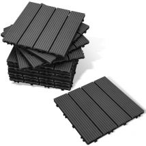 Carrelage de terrasse 2 m², carrelage wpc 30x30cm, 22 pièces de carrelage clic, carrelage de balcon, carrelage en bois, résistant aux intempéries,