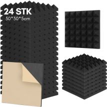 Einfeben - swanew Conjunto de 24 paneles acústicos 30x30x5 pulgadas espuma acústica estudio insonorización espuma acústica
