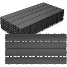 Dalle de terrasse bois composite Modular 60 x 30 cm / ep 22 cm anthracite 12x 2m² - Hengda