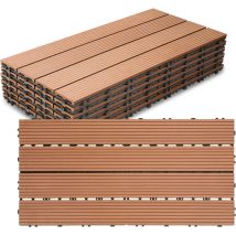 Dalle de terrasse bois composite Modular 60 x 30 cm / ep 22 cm brun 12x 2m² - Hengda