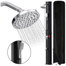 Douche solaire avec douche de pied douche d'été douche de piscine douche de jardin douchette 60L avec protection contre la pluie et douchette、Noir