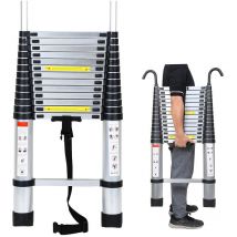 Einfeben Echelle Télescopique 4,4M Silber Échelle pliante télescopique pliable mit hakenÉchelle droite simple charge max.150 kg