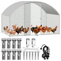 Enclos poulailler Enclos extérieur Acier galvanisé avec grillagé und Auvent cage pour animaux Poulailler pour lapin 3 x 2 x 2 m dôme - Hengda