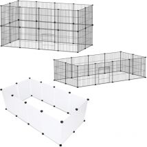 Enclos pour animaux Enclos Modulable petits animaux Facile à assembler Noir 110 x 110 x 47 cm - Hengda