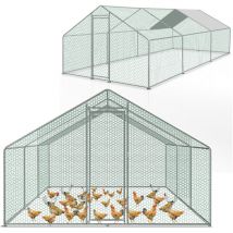 Hengda - Enclos poulailler parc grillagé acier galvanisé Cage parc enclos pour animaux 8x3 m