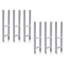 Hengda - Ancrage en h Support de poteau mini Support de poteau Sabot de poteau Ancrage de poteau-101mm-6 pièces