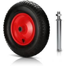 Einfeben - swanew Rueda de reemplazo de rueda rueda silla de ruedas llanta de aire de aire 4.80/4.00 máx 200 kg con orificio del eje 16 mm (1 rueda +