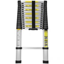 Swanew Escalera telescópica Escalera extensible hasta 150 kg Escalera estable de tijera de aluminio de 4.4 m