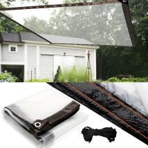 Bâche Imperméable Transparente avec Oeillets Matériau pvc Pliable D'extérieur Étanche. Indéchirable et Coupe-Vent Bâche 1x2M