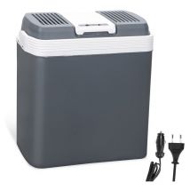 Glacière Electrique Portable Gris Capacité 24L Connecteur 12/230V Refroidissement jusqu'à 18°C sous la température ambiante - Hengda