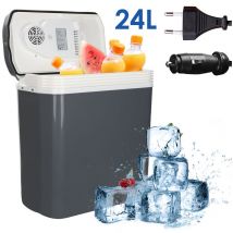Swanew Glacière électrique 24 litres thermoélectrique 12 Volts et 230 Volts Mini-réfrigérateur pour la voiture et le camping Mini-réfrigérateur pour