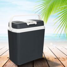 Glacière Électrique 24L 12V 220V Mini Réfrigérateur Portable de Voiture. Mode Chaud/Froid. Fonction Max /Eco. Poignée de Transport pour Camping.