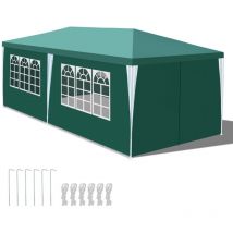 SWANEW Grande tenda per feste con pannelli laterali rimovibili finestre Tenda per feste o pergolato Campeggio Verde 3x6m