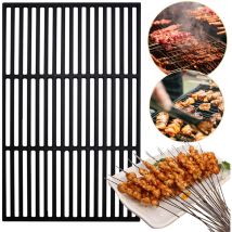 Einfeben Grille de barbecue carrée en fonte émaillée 60x40cm Pour barbecue à gaz grille de cuisson
