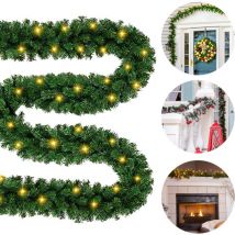 Hengda - einfeben Guirlande de Noël, Guirlande Sapin 5m, avec led Lumières Guirlande artificielle Décoration de Noël l'intérieur et l'extérieur (100