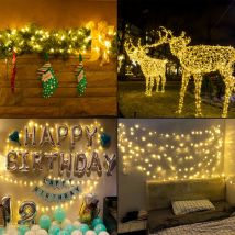 Swanew Guirlande led,led guirlandes Guirlande Guirlande lumineuse filaire étanche extérieur 300 LEDs 30m blanc chaud