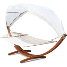 Hengda - Hamac avec cadre en bois massif jusqu'à 200 kg 210 x 150 cm Avec auvent