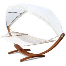 SWANEW Hammock Hang Weather Hang -Pabhäng Madera al aire libre con marco XXL Garden Hammock Marco 2 People 410 cm Bed de tumbonas de jardín