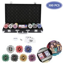 Jetons de poker Mallette de poker en plastique Casino Boîtier en aluminium 300 jetons Set de poker Clay - Hengda