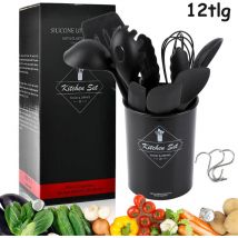 Hengda Set di utensili da cucina da 12 pezzi. Spatola in silicone da cucina. senza BPA. resistente al calore. Accessori da cucina
