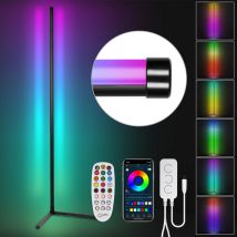 Hengda Lampada da terra LED RGB. lampada ad angolo a colori regolabili. con telecomando e controllo APP. illuminazione LED multicolore