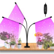 Einfeben Lampe de Croissance,60 led Spectre complet Réglable Lampe Horticole Clipable Lampe de Plante avec 3 minuterie et Fonction Auto on/off Lampe