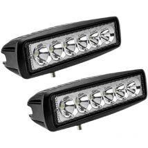 Hengda - led barre lumineuse de travail, réflecteur phare de travail phare tout-terrain phares auxiliaires suv, utv, atv feux de recul - 18W 2 pièces