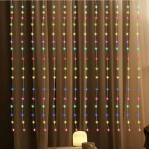 Swanew led Lichtervorhang 8 Lichtmodi usb Lichterkette Party Garten Weihnachten Hochzeit Deko IP44 3x3m Bunt