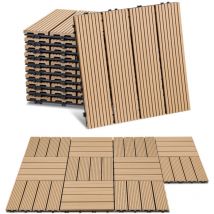 Hengda - swanew Losa de Terraza Baldosas de Madera para Jardín, Baldosas de Terraza 30x30 cm, Impermeables, Sistema Click Beige 11ud