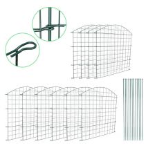 EINFEBEN Lot de 10 clôtures de jardin en métal avec 22 éléments de clôture Arc Supérieur