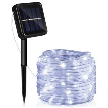 Hengda Luce di corda cablata solare Luce di corda led da giardino Luce di corda-Bianco freddo-30m