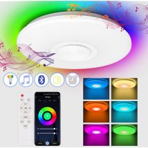 Hengda - Lustre de plafond led 36W avec effet ciel étoilé pour la cuisine. musique Bluetooth et haut-parleurs rgb