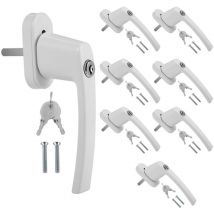 Einfeben - swanew Manija de ventana con cerradura de diseño Manija de puerta de aluminio 8X Llave de aluminio blanco