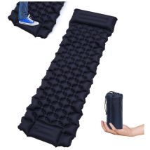 Einfeben Matelas de camping autogonflant Pompe à pied Matelas de camping gonflable Matelas de couchage portable pour la randonnée,la pêche(Bleu