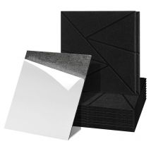 Pannelli acustici 12 stuks Triangolo quadrato Nero Poliestere autoadesivo ad alta densità - Hengda