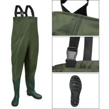 Pantalon d'échassier Pantalon de pêcheur 42/43 Pantalon d'étang avec bottes pvc caoutchouc.Taille Ajustable. Waders - Hengda