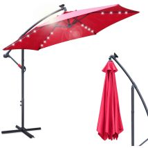 Parasol avec led Parapluie 300cm - Parapluie, protection solaire, parasol de jardin - Rouge - Hengda