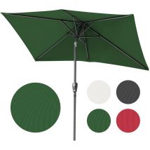 Parasol rectangulaire uv jusqu'à UV30+, Inclinable 2.1x1.4m, avec support, Vert - Hengda