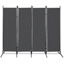 Swanew Paravent Sichtschutzwand Raumteiler Stellwand Raumteiler Trennwand Sichtschutz 4 teilig Anthrazit