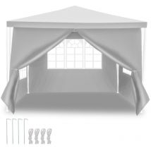 Swanew Pavillon Polyethylen Stahlrohre – Luxuriöses Partyzelt aus Polyethylen und Stahlrohren, praktisches Gartenzelt Weiß 3x3m