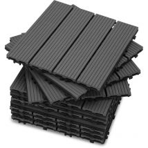 Piastrelle per terrazza 1 mq, piastrelle in wpc 30x30 cm, 11 pezzi di piastrelle a clic, piastrelle per balcone, piastrelle in legno, resistenti alle